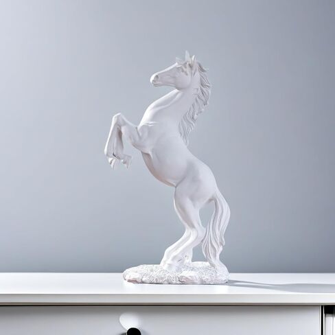12.2 inches Standing Horse Resin Statue Horse Art Figurine Decorative Home Office Decor Ornaments for Desk Bookshelf Cabinet to Attract Luck and Wealth (Black) in Kuwait