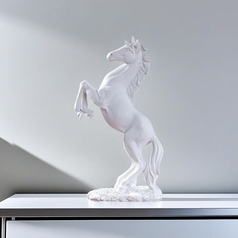 12.2 inches Standing Horse Resin Statue Horse Art Figurine Decorative Home Office Decor Ornaments for Desk Bookshelf Cabinet to Attract Luck and Wealth (Black) in Kuwait
