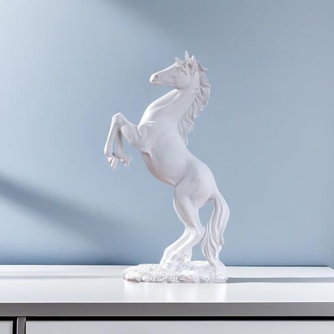 12.2 inches Standing Horse Resin Statue Horse Art Figurine Decorative Home Office Decor Ornaments for Desk Bookshelf Cabinet to Attract Luck and Wealth (Black) in Kuwait