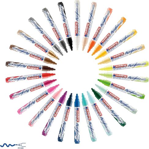 edding 5100 acrylic marker medium - beige - 1 waterproof acrylic paint marker - round nib 2-3mm - acrylic paint pen for drawing on canvas, art paper and wood - acrylic markers for pebbles in Saudi Arabia