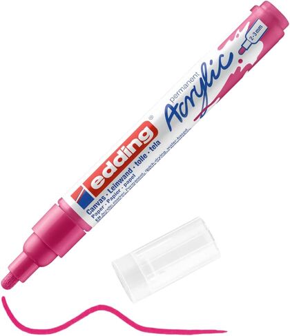 edding 5100 acrylic marker medium - beige - 1 waterproof acrylic paint marker - round nib 2-3mm - acrylic paint pen for drawing on canvas, art paper and wood - acrylic markers for pebbles in Saudi Arabia