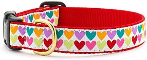 Up Country Valentine and Hearts Pattern Dog Collars and Leashes (All Hearts Dog Collar, Medium (12 to 18 Inches) 5/8 Inch Narrow Width) in Kuwait