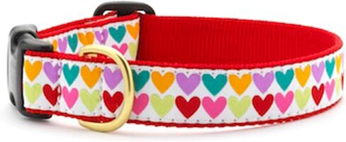 Up Country Valentine and Hearts Pattern Dog Collars and Leashes (All Hearts Dog Collar, Medium (12 to 18 Inches) 5/8 Inch Narrow Width) in Kuwait