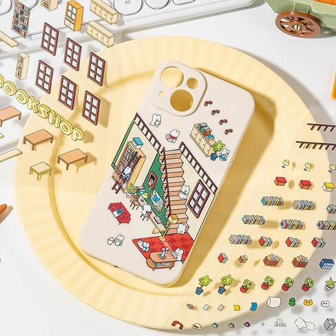 2 Sets Large 3D Sticker Scene 3D House Stickers with Tweezers Make Your Own Supermarket and Bookstore DIY Stickers in Kuwait