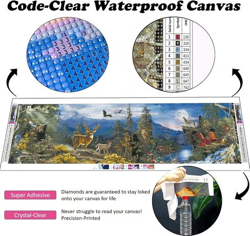 YALKIN 5D Diamond Painting Kits for Adults (35.4x11.8inch) DIY Large Forest Full Round Drill Cross Stitch Embroidery Pictures Arts Paint by Number Kits Diamond Painting Kits for Home Wall Decor in Saudi Arabia