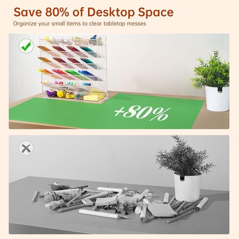 BEYGORM Acrylic Vertical Marker Organizer for 200 Markers,Angled Pen Holders Desktop Organization,Clear Large Stationary Pencil Holder for Desk,Art Supply Storage Organizers for School Supplie in Saudi Arabia