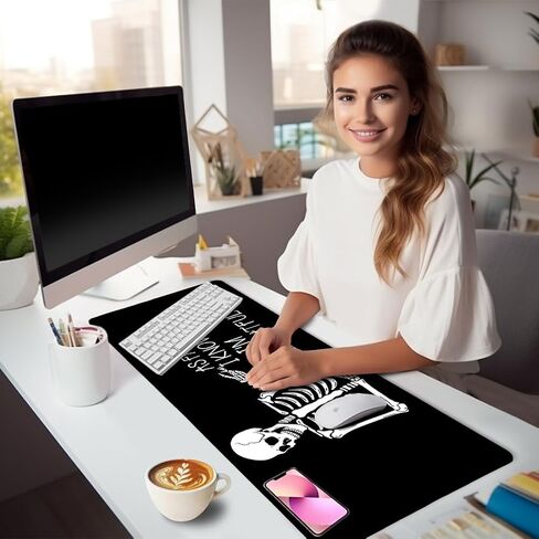 Anime Cat Mouse Pad Green Desk Mat, XL Gaming Mouse Pad with Stitched Edges Non-Slip, Large Keyboard Mat for Desktop Computer Laptop Work Home Cute Office Desk Accessories 31.5x11.8 in in Saudi Arabia