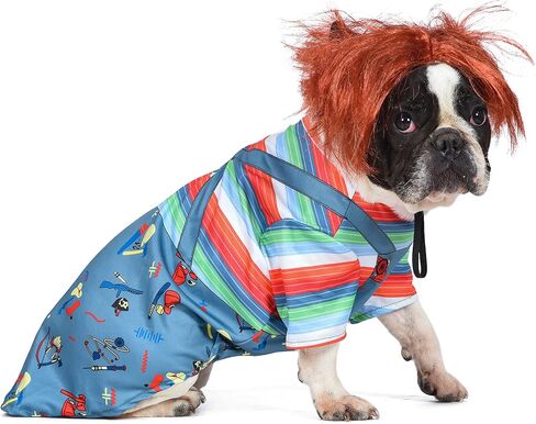 Chucky Halloween Dog Costume - Extra Small - | Horror Movie Halloween Costumes for Dogs, Scary Dog Costumes | Officially Licensed Chucky Halloween Costume for Dogs in Saudi Arabia