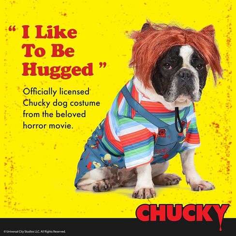 Chucky Halloween Dog Costume - Extra Small - | Horror Movie Halloween Costumes for Dogs, Scary Dog Costumes | Officially Licensed Chucky Halloween Costume for Dogs in Saudi Arabia