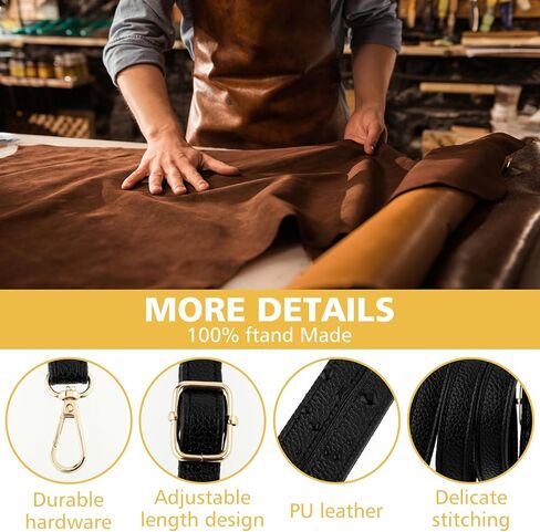 حزام مقبض حقيبة يد محفظة من الجلد الأسود مع مشابك دوارة قابلة للتعديل حزام لسيارة حقيبة الكتف in Kuwait