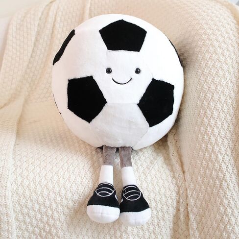13.7" Cute Football Plush Toys Basketball Pillow Soft Stuffed Sport Throw Pillow Plush Ball Gift Sports Pillows Soccer Pillow (Football) in Saudi Arabia
