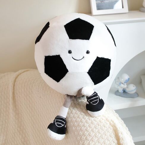 13.7" Cute Football Plush Toys Basketball Pillow Soft Stuffed Sport Throw Pillow Plush Ball Gift Sports Pillows Soccer Pillow (Football) in Saudi Arabia