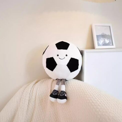 13.7" Cute Football Plush Toys Basketball Pillow Soft Stuffed Sport Throw Pillow Plush Ball Gift Sports Pillows Soccer Pillow (Football) in Saudi Arabia