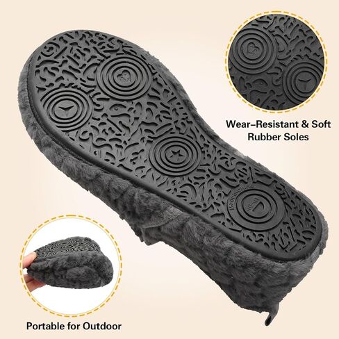 شباشب Spesoul للنساء والرجال، أحذية منزلية فروي داخلية، نعل مطاطي ناعم، جوارب سهلة الارتداء، شباشب منزلية لغرفة النوم والمكتب والسفر واليوجا in Kuwait