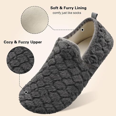 شباشب Spesoul للنساء والرجال، أحذية منزلية فروي داخلية، نعل مطاطي ناعم، جوارب سهلة الارتداء، شباشب منزلية لغرفة النوم والمكتب والسفر واليوجا in Kuwait