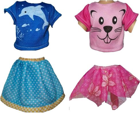 14Pcs Doll Clothes Accessories for 14.5 Inch Wellie American Dolls Girl Wishers,Clothing Outfits Skirt Leggings Tops for 14in Girl Dolls(Skirt) in Saudi Arabia