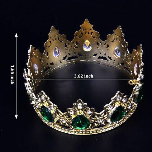 YARIEW Small Crystal Crown Flower Bouquets Accessories Rhinestones Wedding Cake Topper Birthday Crown Cake Decorations Bridal Costume Cosplay Hair Accessories Green in Saudi Arabia