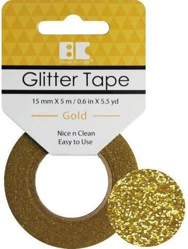 Best Creation Glitter Tape, 15mm by 5m, (Gold) in Kuwait