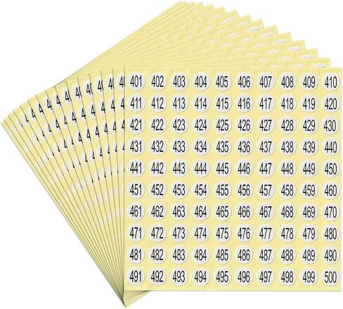 dealzEpic - Number Stickers - 1 to 50 Round Self Adhesive Stickers | Inventory/Storage Organizing Stickers - Set of 15 Sheets in Kuwait