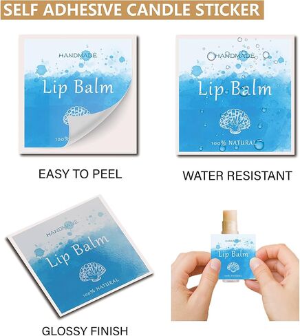 CRASPIRE 80pcs 8 أنماط ملصقات للبلسم الشفاه الورقية المغلفة العسل النحل أنابيب مربع الشفاه الملصقات ملصقات ملصقات طبيعية محلية الصنع ذاتية الشعار للحاويات. in Kuwait