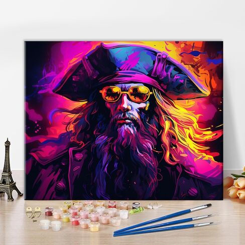 TUMOVO Skull Paint by Numbers, Beautiful Flowers Paint by Numbers, Skull with Flowers Painting Kit with Brushes and Pigment, DIY Oil Painting Kit for Wall Decor, 16x20 Inch in Saudi Arabia