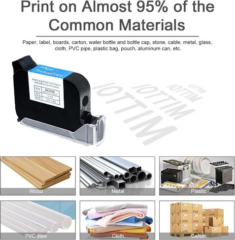 ترقية طابعة Inkjet محمولة ، طابعة حبر طائرة للنص QRCode باركود تاريخ الوقت رقم دفعة شعار طباعة على قطعة قماش خشبية معدنية من البلاستيك (طابعة الحبر المحمولة) in Kuwait