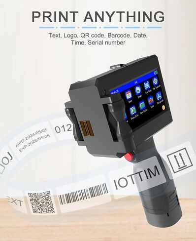 ترقية طابعة Inkjet محمولة ، طابعة حبر طائرة للنص QRCode باركود تاريخ الوقت رقم دفعة شعار طباعة على قطعة قماش خشبية معدنية من البلاستيك (طابعة الحبر المحمولة) in Kuwait