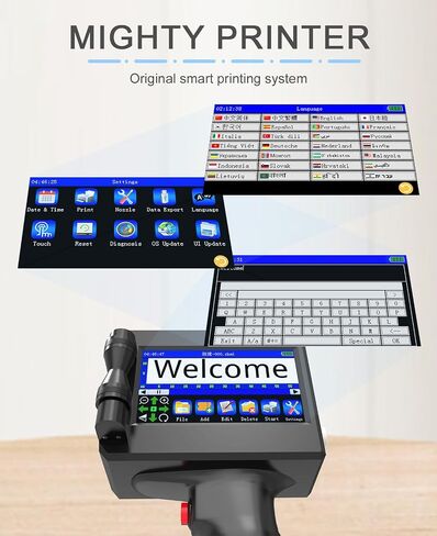 ترقية طابعة Inkjet محمولة ، طابعة حبر طائرة للنص QRCode باركود تاريخ الوقت رقم دفعة شعار طباعة على قطعة قماش خشبية معدنية من البلاستيك (طابعة الحبر المحمولة) in Kuwait