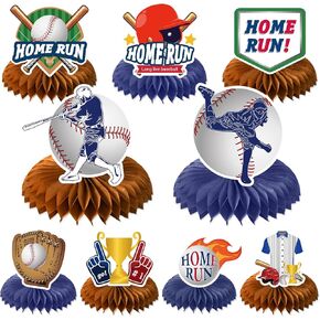 9PCS Baseball Party Decorations - Baseball Centerpieces for Table Baseball Birthday Decoration Toppers Sports Themed Party Decor for Birthday Baby Shower Party Supplies