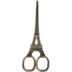Stainless Steel Scissors DIY Fashionable Eiffel Tower Shape Sewing Shears Art Work Dresser Embroidery Tool Scissor(bronze)