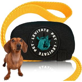 Dog Poop Bag Holder (Black, Small) | Levitate Pet Dog Leash Pouch and Poop Bag Dispenser with Zippered Pocket for Keys, Treats, Apple Airtag
