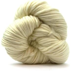 Merino Super Bulky (Chunky) Weight Yarn | 200 Grams, Approx 140 Yards, Thick Undyed White Yarn for Knitting, Crochet, Soft and Fuzzy Woolen Hank for Blankets, Sweaters, Hats