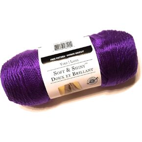 Soft & Shiny Yarn by Loops & Threads - 1 Skein - 6 Ounces - 311 Yards - Purple