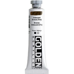 Heavy Body Acrylics by GOLDEN, Iridescent Bronze (Fine), 2 fl. oz. Tube, Professional Acrylic Paint, Opaque