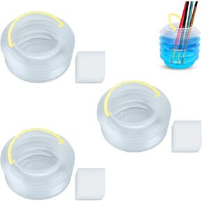 3PCS Collapsible Paint Brush Washer, Watercolor Water Dispenser Watercolor Water Container Portable Paint Brush Holder Plastic Reusable Samll Collapsible Washing Bucket for Watercolor Painting(M)
