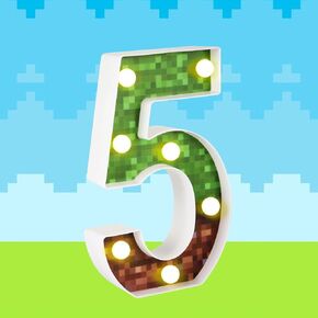 Decorative Led Glowing Numbers, Pixel Game Party Light up Led Pixel Pattern Glowing Numbers Miner Party Table Centerpieces Decorations Supplies for Mosaic Video Games (Number 7) in Kuwait