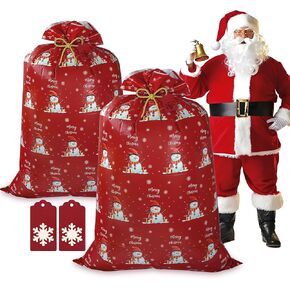 2 Pcs Birthday Gift Bag,Large Gift Bags 57"x 37" Giant Present Bag for Huge Gifts,Large Plastic Gifts Bags with Tags Ropes for Bulk,Jumbo Present,Holiday,Kids,Party Supplies,Happy Birthday Decorations in Kuwait
