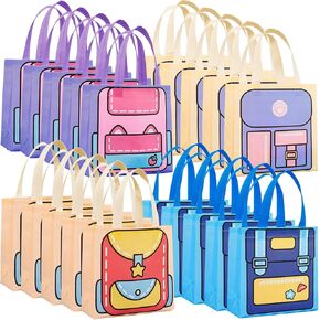20 Pieces Non-Woven Party Favor Bags Bulk Reusable Birthday Party Goodie Bags Cartoon Gift Bags with Handles Non-Woven Candy Bags for Boys Girls Birthday Party Holiday Christmas Party Supplies