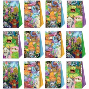 16pc Monster Party Favor Bags for Birthday Decorations - Candy & Gift Bags