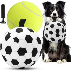 Herding Ball - 9.5" Soccer Covered Dog Toy for Large Dogs, Interactive Horse Ball for Collies & More