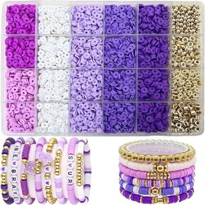 أدوات صنع سوار Green Clay Beads ، ألوان سانت باتريك ، 3600pcsflat clay حبات ، حبات الفواصل الذهبية لصنع سوار ، حبات قرصية مستديرة من أجل صنع المجوهرات