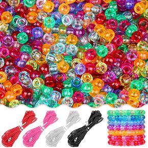 1200pcs توهج في حبات المهر المظلمة UV حبات الشعر لتجديل سوار الصداقة Kandi حبات DIY Craft حبات البلاستي in Kuwait