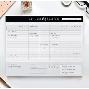 Get Your S**T Together Weekly Work Planner - 8.5 x 11 Inch Undated Daily Planner with 52 Tear-Off Pages, Weekly To Do List Notepad for Effective Task Management, US Owned Busines