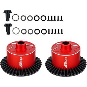 2PCS 37T Main & Input 13T Gear Differential Diff Case Cover for Arrma 1/10 Senton Vorteks Granite Bigrock 3S BLX Typhon 550 Mega Kraton Outcast 4S Upgrades Part Red