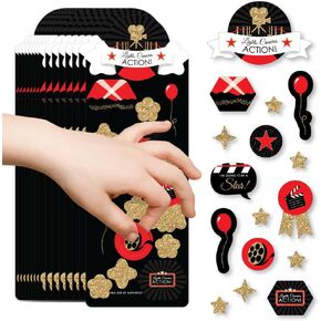 Big Dot of Happiness Red Carpet Hollywood - Movie Night Birthday Party Favor Kids Stickers - 16 Sheets - 256 Stickers