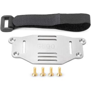 RC Car Battery Plate, Aluminum Mounting Board with Strap Tie Compatible with TRX-4 1/10 RC Car Crawler Battery Tray Mounting Plate Bracket Expansion Board (Silver)
