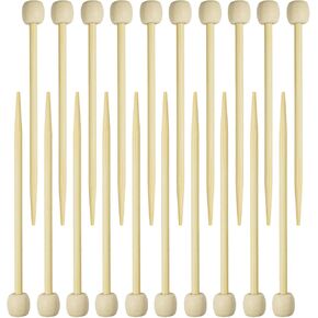 20Pcs Bamboo Single Pointed Knitting Needles 2.75 Inch Long, Smooth Marking Pins Knitting Accessories Crochet Supplies for Beginners DIY Craft Making, Mini Size,