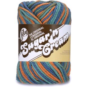 Lily Sugar 'N Cream The Original Ombre Yarn, 2oz, Gauge 4 Medium, 100% Cotton, Ahoy - Machine Wash & Dry