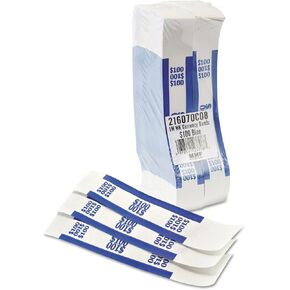 Coin-Tainer 400100 Currency Straps, Blue, 100 in Dollar Bills, 1000 Bands/Pack