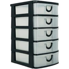 Massca 5 Drawer Storage Drawers and Personal Organizer, Heavy-Duty Plastic Containers for Storing Arts, Crafts, Sewing Accessories, Stationary, and T-Shirt Vinyl